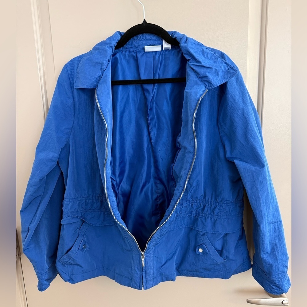 Chicos Zenergy Cobalt lightweight jacket weather protection sz 3 (equiv 14-16) - Picture 7 of 7